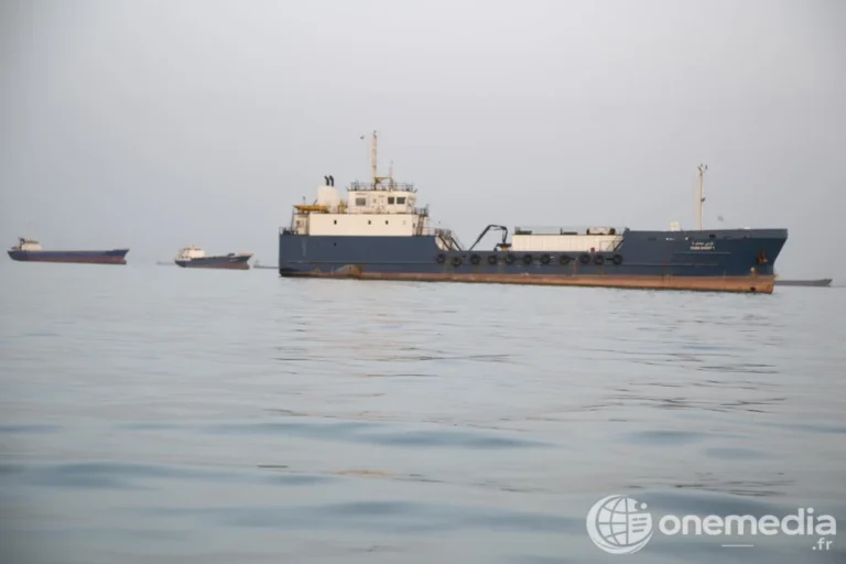 Des navires ancrés près du littoral de Bandar Abbas, en Iran, à proximité du détroit d’Ormuz.