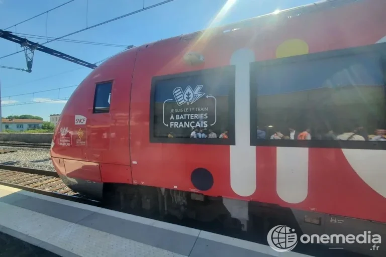 Rame TER à batteries lors de sa mise en circulation entre Nîmes et Vauvert
