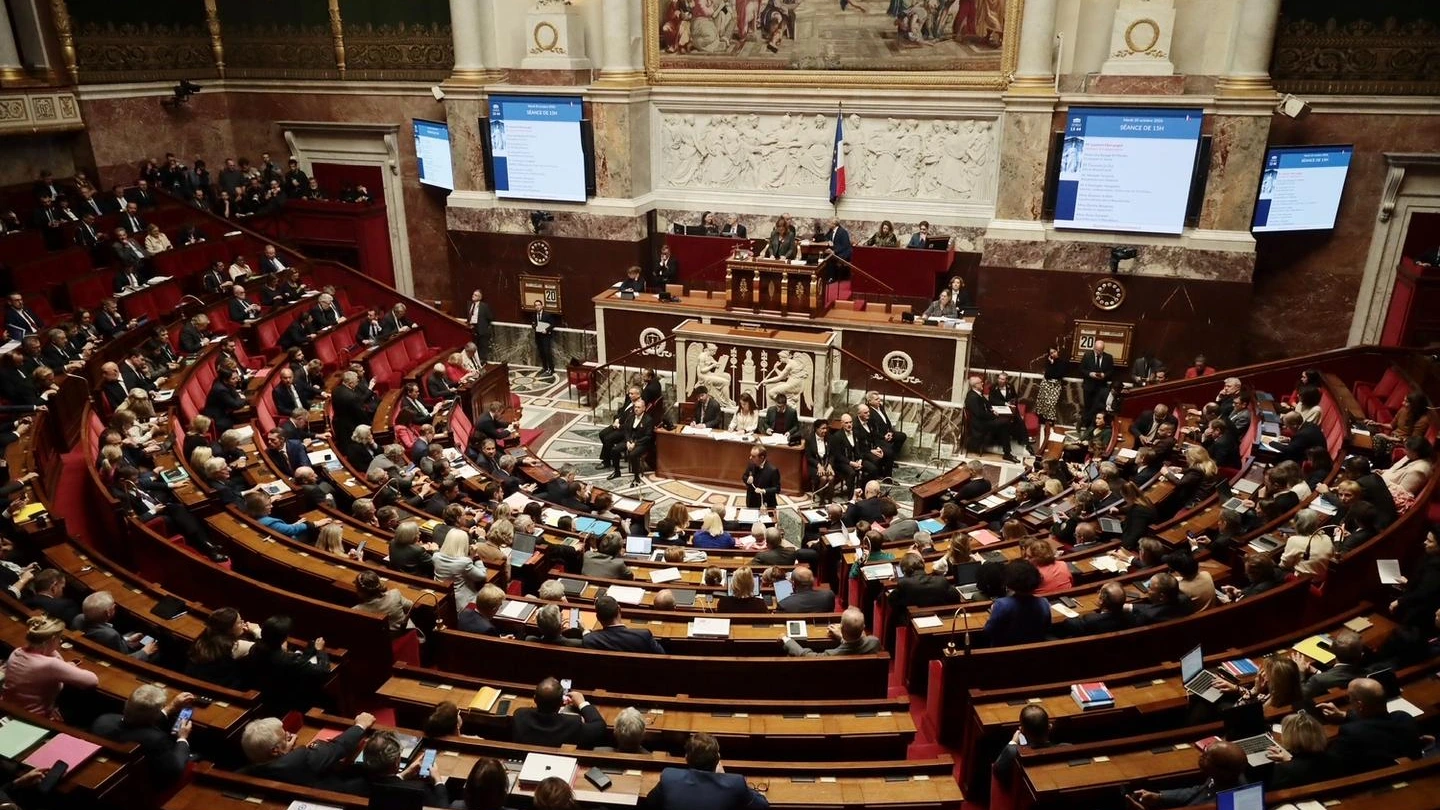 L’hémicycle de l’Assemblée nationale à Paris.